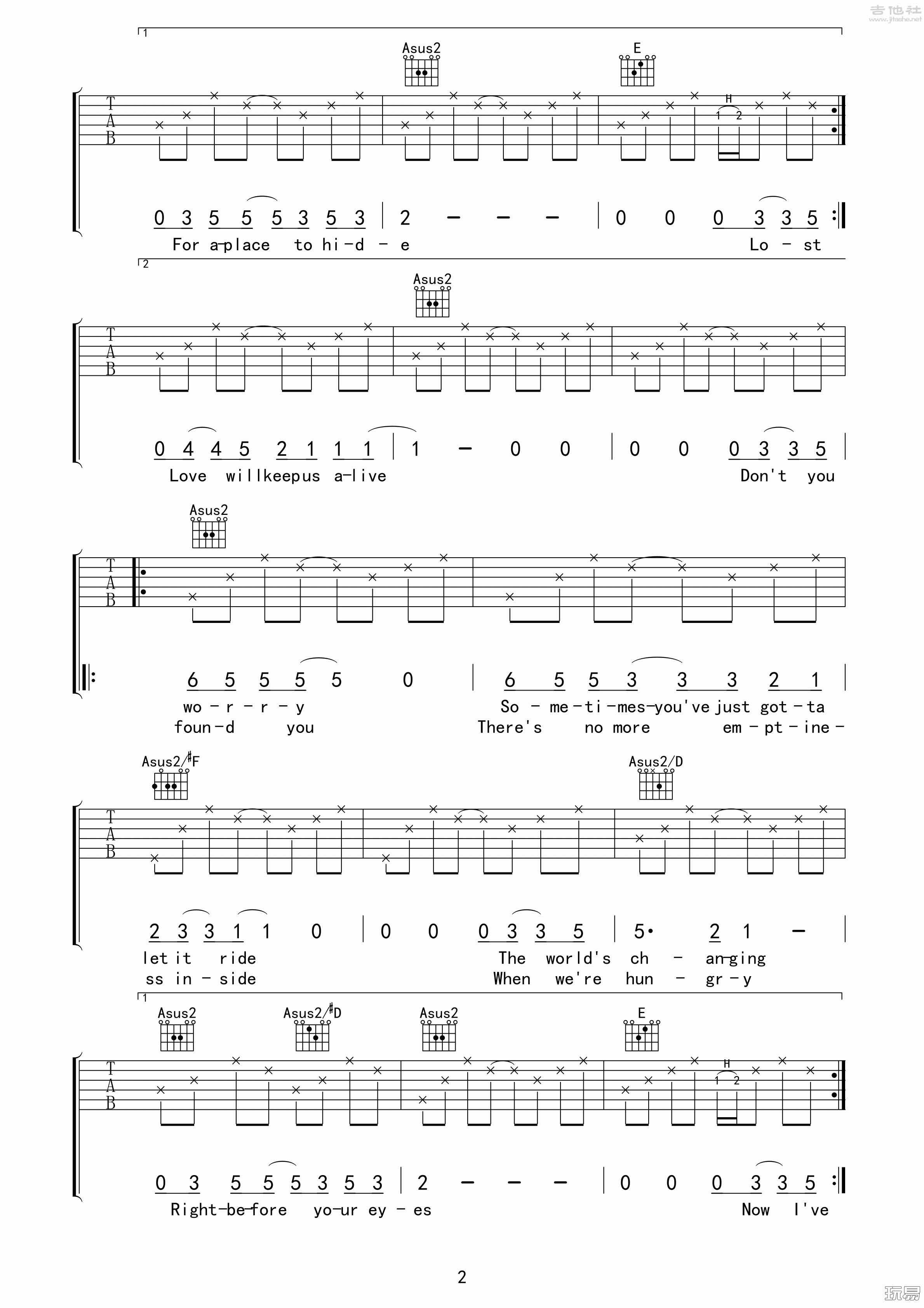 Love will keep us alive(玩易吉他弹唱教程:第五季第26集)吉他谱(图片谱,玩易吉他弹唱教程,弹唱,教程)_Eagles(老鹰乐队)_Love will keep us alive02.gif