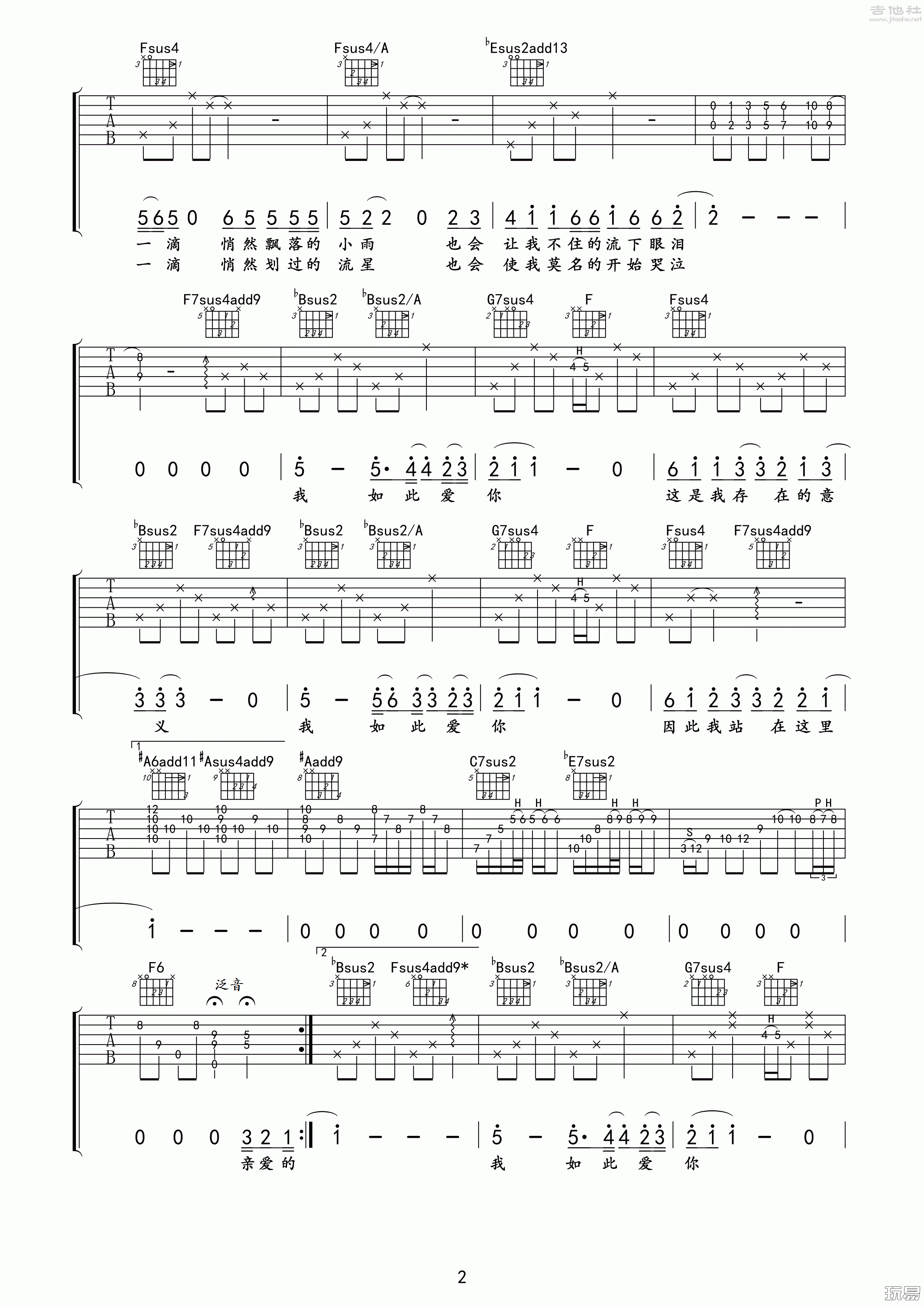 我如此爱你(玩易吉他弹唱教程:第五季第34集)吉他谱(图片谱,玩易吉他弹唱教程,弹唱,教程)_汪峰_我如此爱你02.gif
