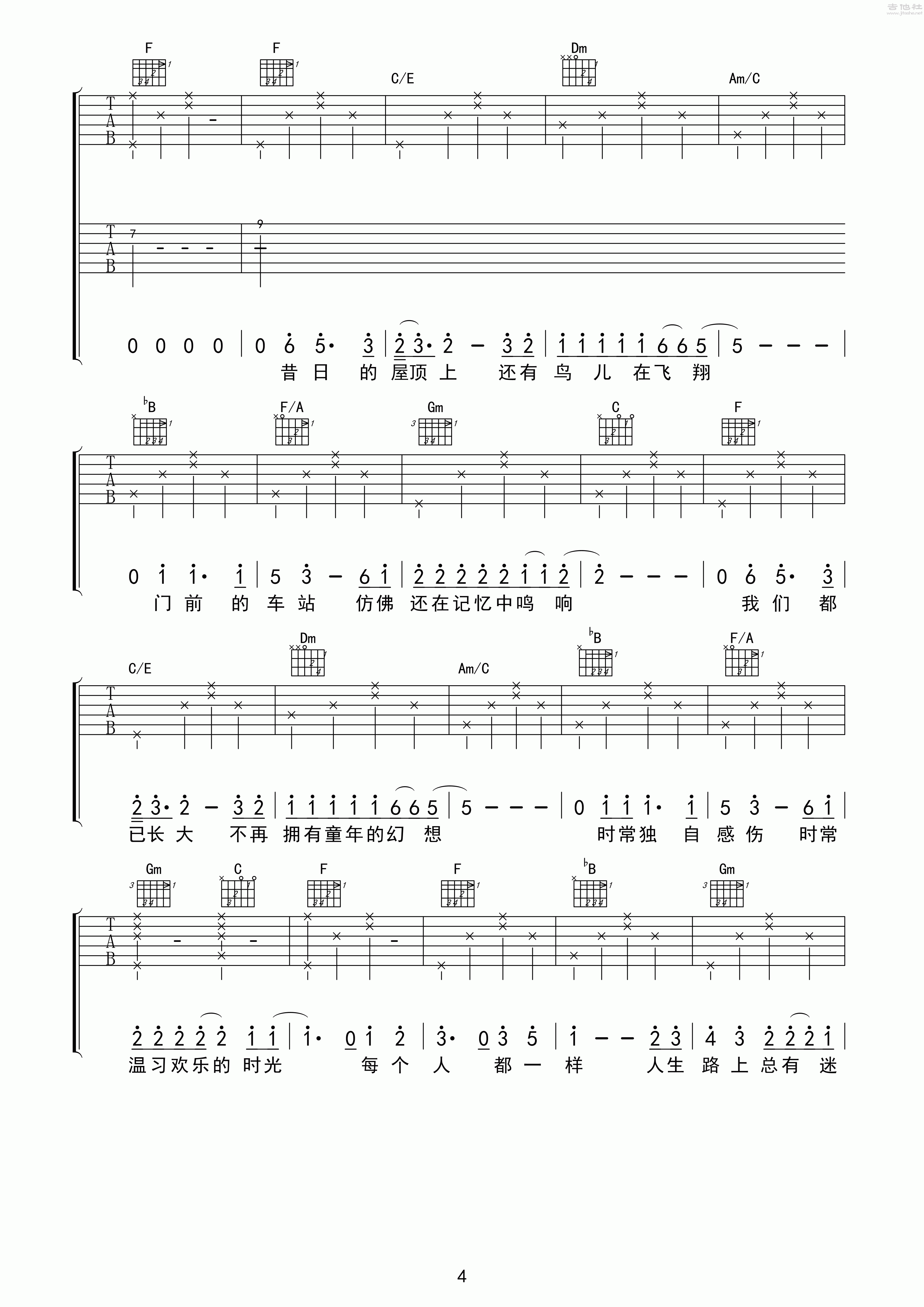 路上(电影《玩大的》主题曲)吉他谱(图片谱,弹唱)_范圣霖_玩大的 杨佳《路上》_4.gif