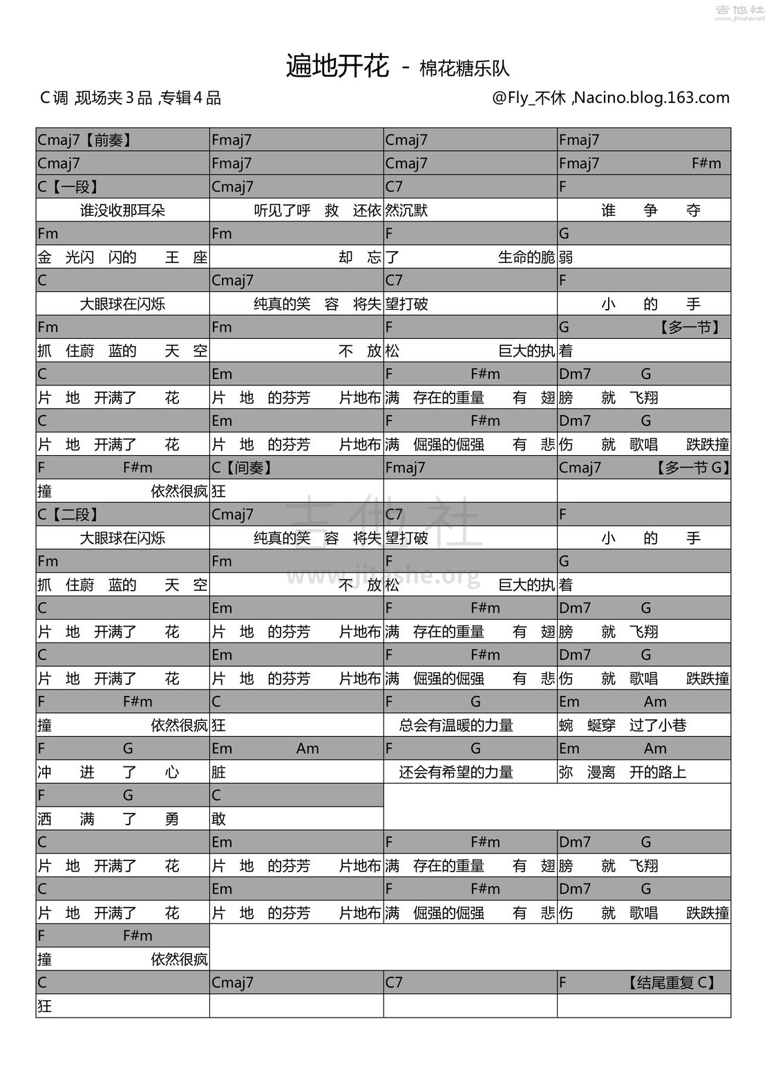 打印:遍地开花吉他谱_棉花糖(棉花糖 katncandix2)_遍地开花.jpg