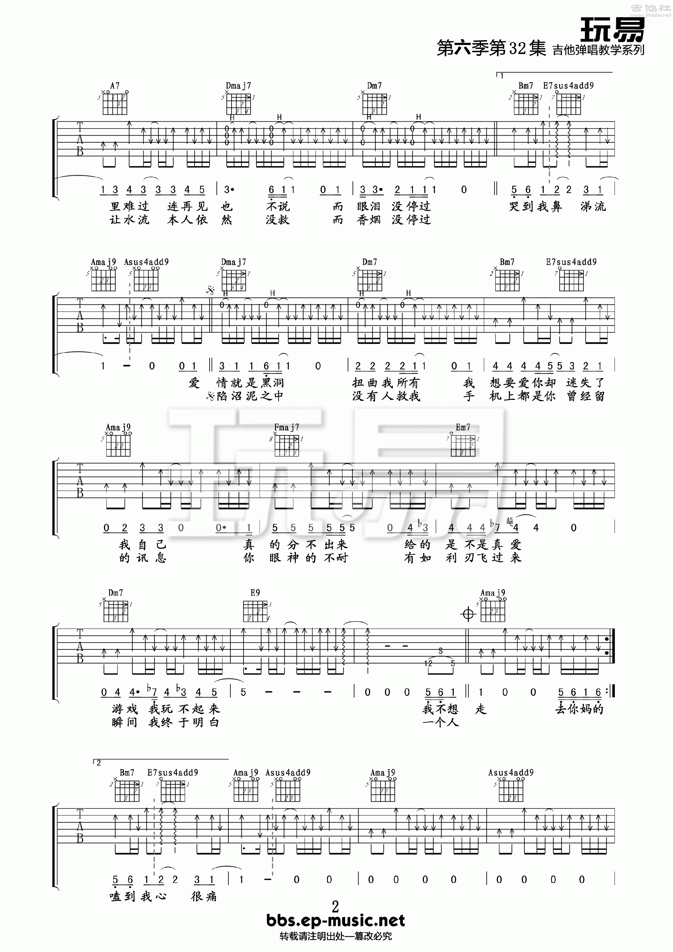 路口(玩易吉他弹唱教程:第六季第32集)吉他谱(图片谱,玩易吉他弹唱教程,弹唱,教程)_张震岳(阿岳;Chang Csun Yuk)_第六季第32集《路口》02.gif