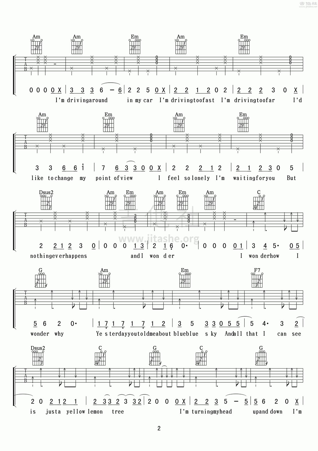 Lemon Tree(柠檬树)吉他谱(图片谱,弹唱)_Fool's Garden_lemon tree吉他谱02.gif