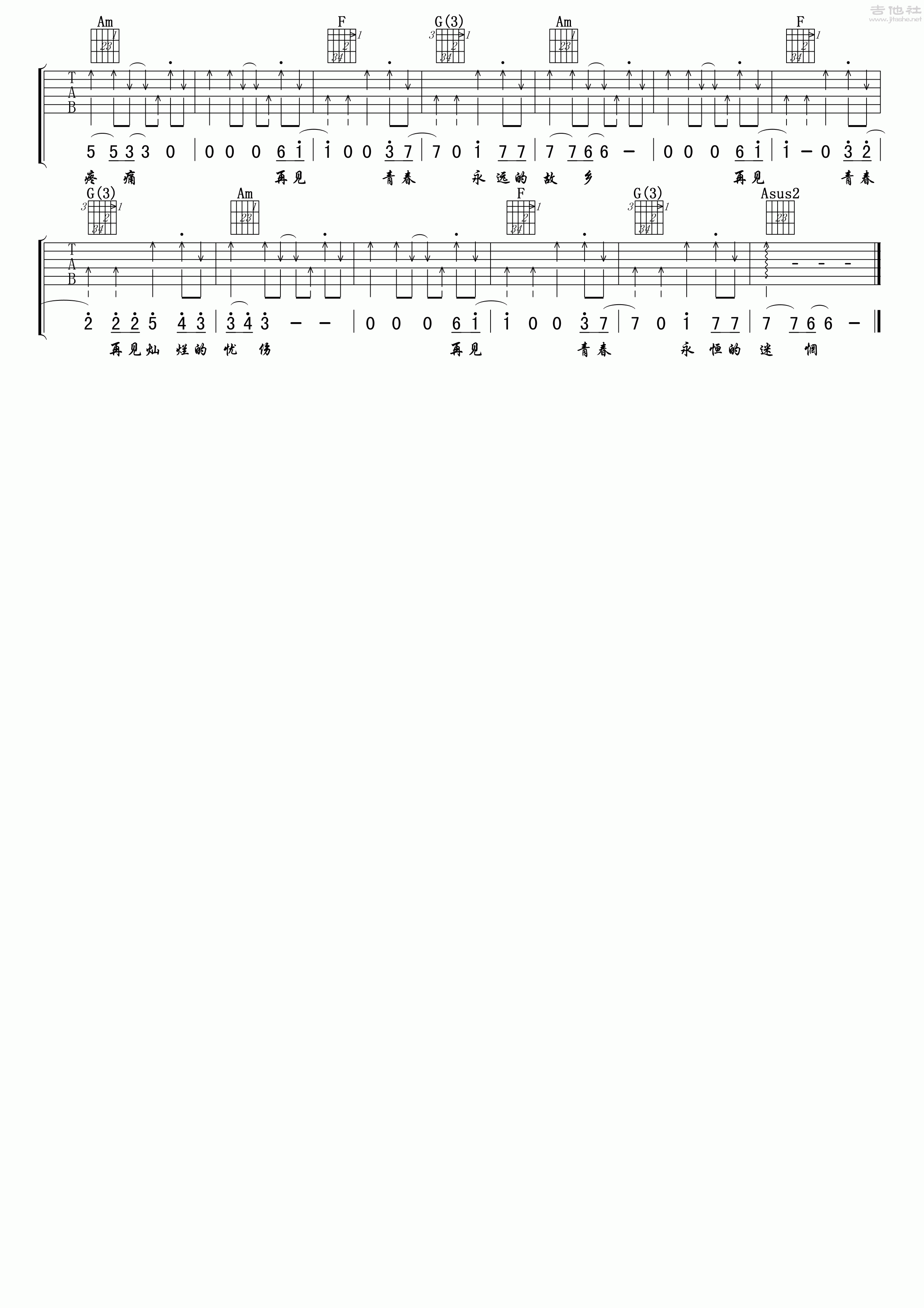 再见青春吉他谱(图片谱,弹唱)_汪峰_再见青春吉他六线谱睡衣03.gif