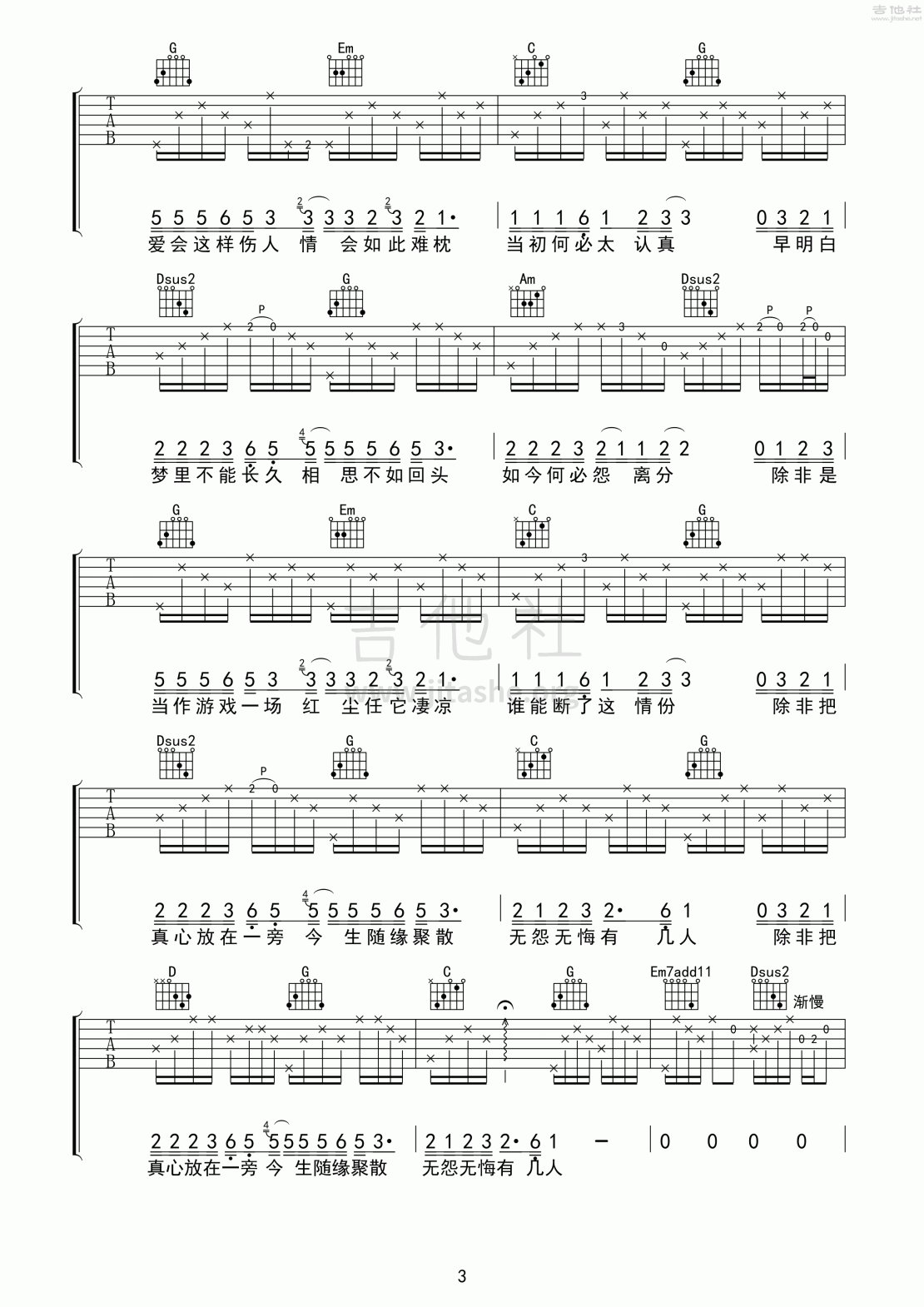 情难枕(99演唱会超原版)吉他谱(图片谱,弹唱,现场版)_小虎队_情难枕3.gif