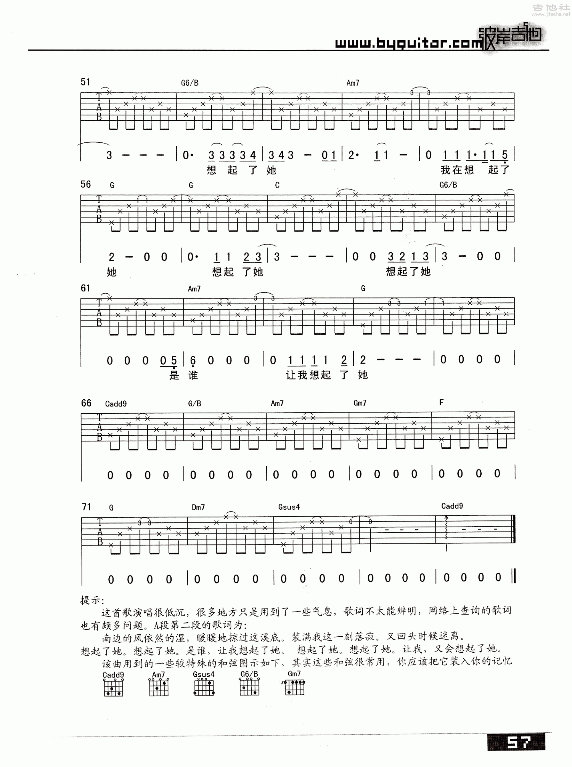想起了他吉他谱(图片谱,彼岸吉他,弹唱)_李志_想起了他 3.gif