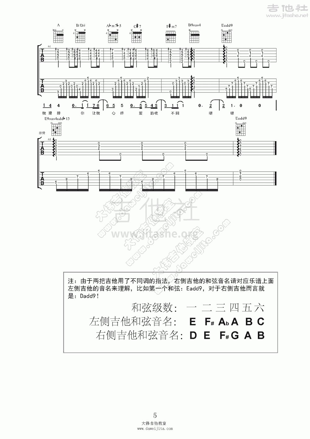打印:你把我灌醉吉他谱_黄大炜_www.daweijita.com_你把我灌醉_5.gif