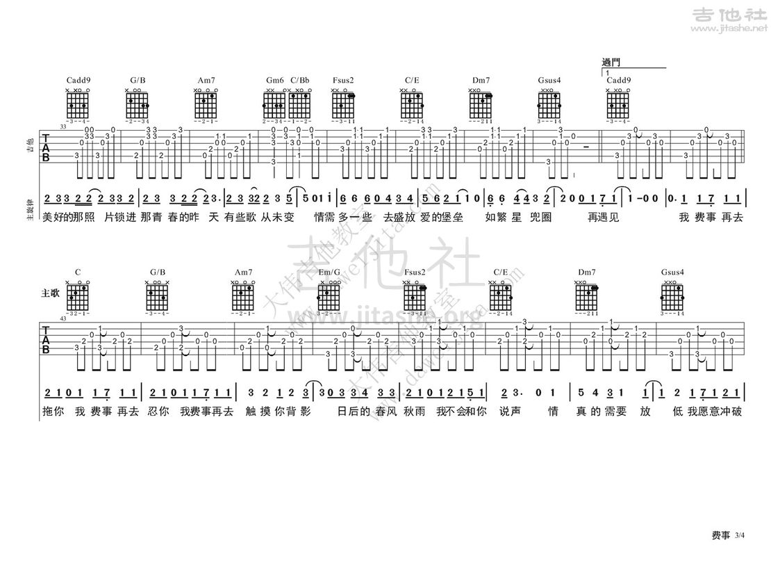 费事吉他谱(图片谱,弹唱,大伟吉他,教程)_群星(Various Artists)_费事_页面_3.jpg