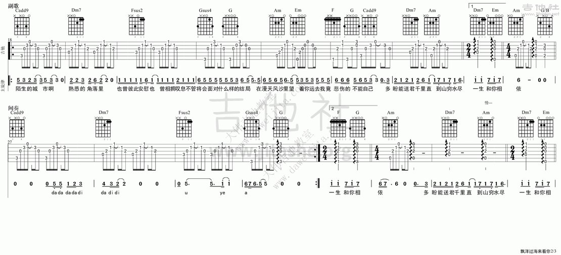 漂洋过海来看你吉他谱(图片谱,弹唱,大伟吉他,教程)_刘明湘(Rose)_tab_liumingxiang_piaoyangguohailaikanni_2.gif