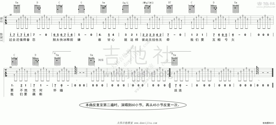 匆匆那年吉他谱(图片谱,男声版,弹唱,教程)_王菲(Faye Wong)_tab_wangfei_congcongnanian_3.gif