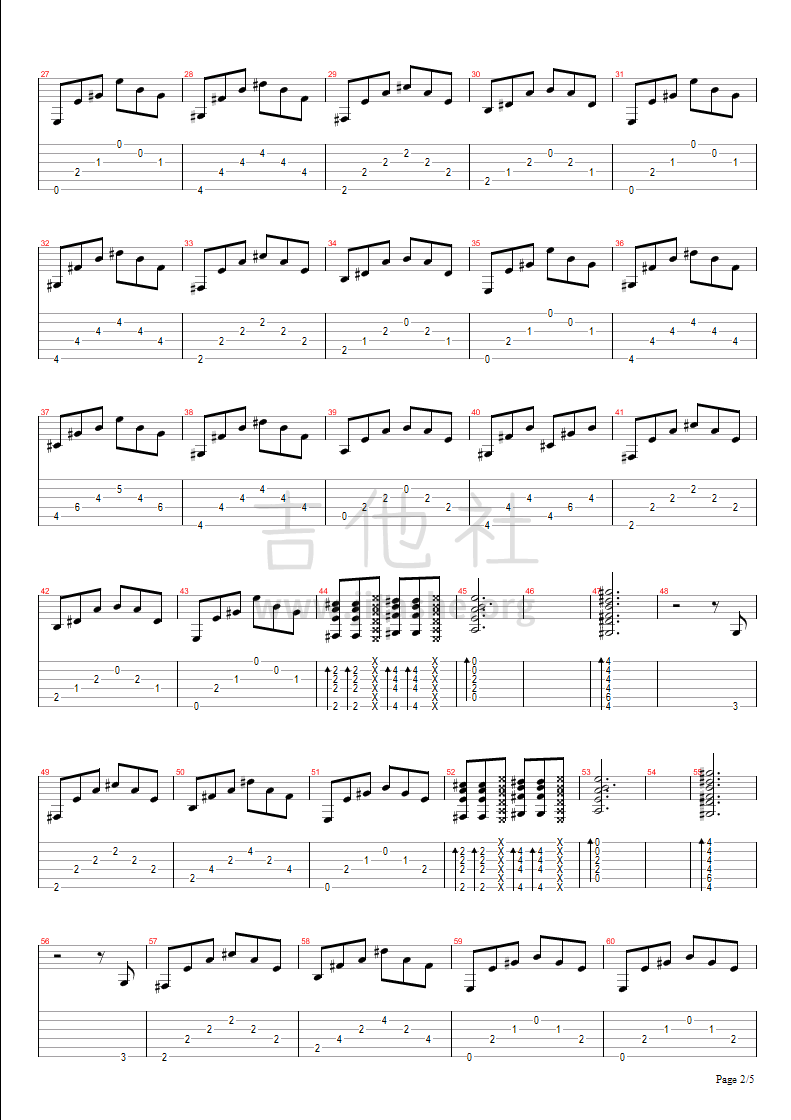 爱如潮水吉他谱(图片谱,弹唱)_蔡淳佳_tide of love joy tsai 节奏吉他- page 2.bmp