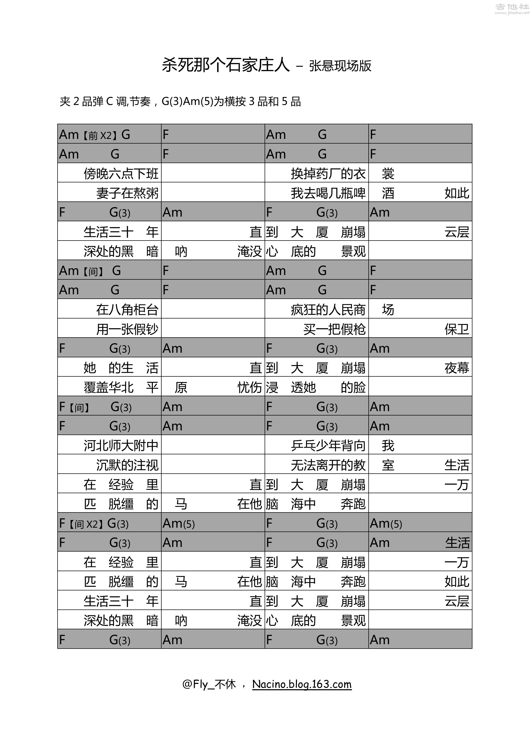 杀死那个石家庄人吉他谱(图片谱,弹唱,现场版)_张悬(焦安溥)_杀死那个石家庄人.jpg