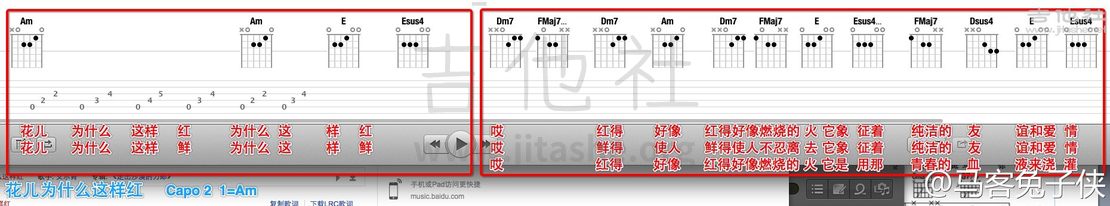 花儿为什么这样红吉他谱(图片谱,中国好声音)_帕尔哈提(Perhat Khaliq)_帕尔哈提版 《花儿为什么这样红》吉他谱