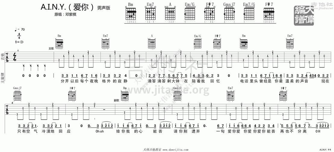 A.I.N.Y. (爱你)吉他谱(图片谱,弹唱,大伟吉他,教程)_邓紫棋(G.E.M.;邓紫棋)_tab_dengziqi_aini_1_1.gif