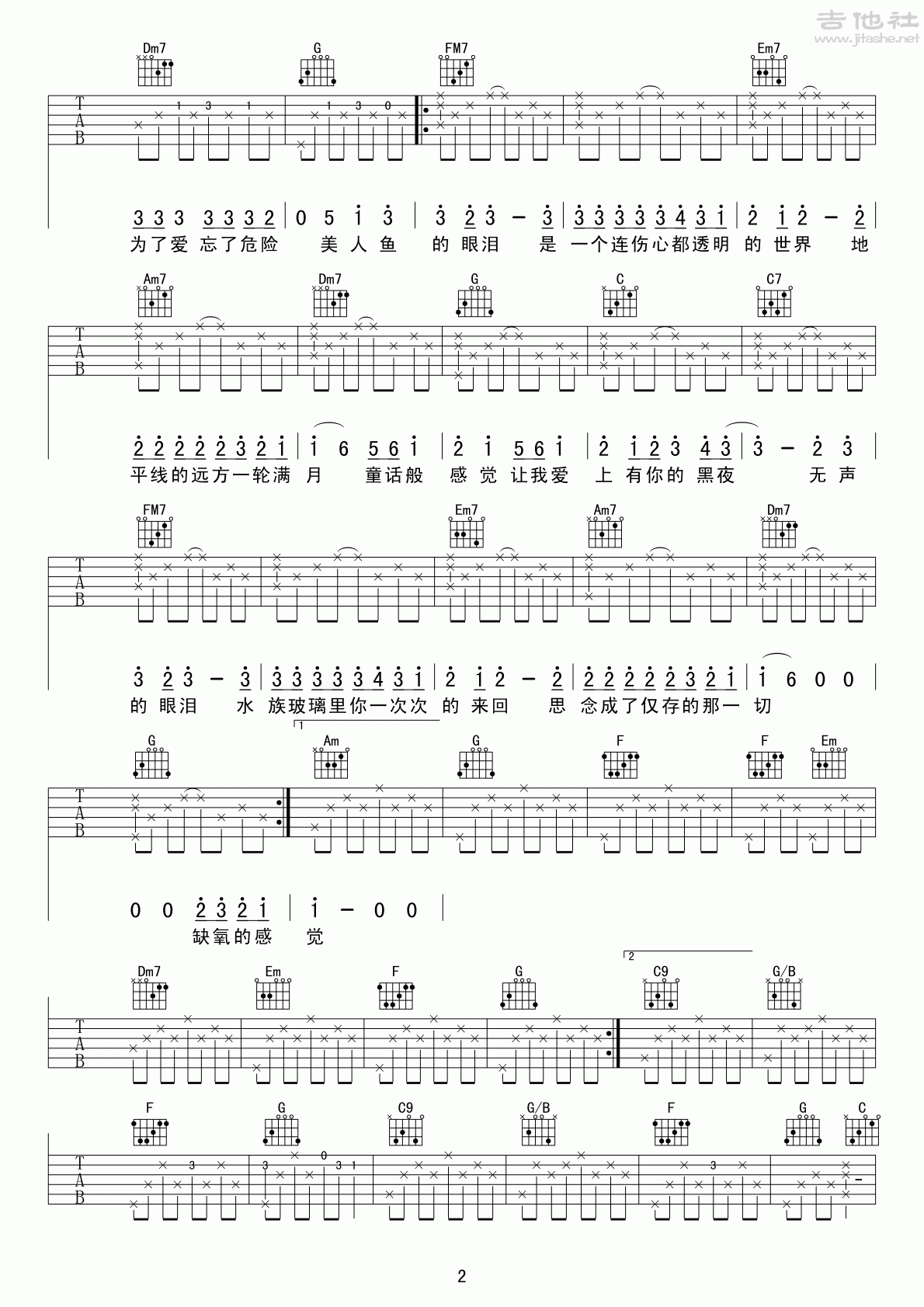 美人鱼吉他谱(图片谱,弹唱)_周杰伦(Jay Chou)_《美人鱼》吉他弹唱谱_7.gif