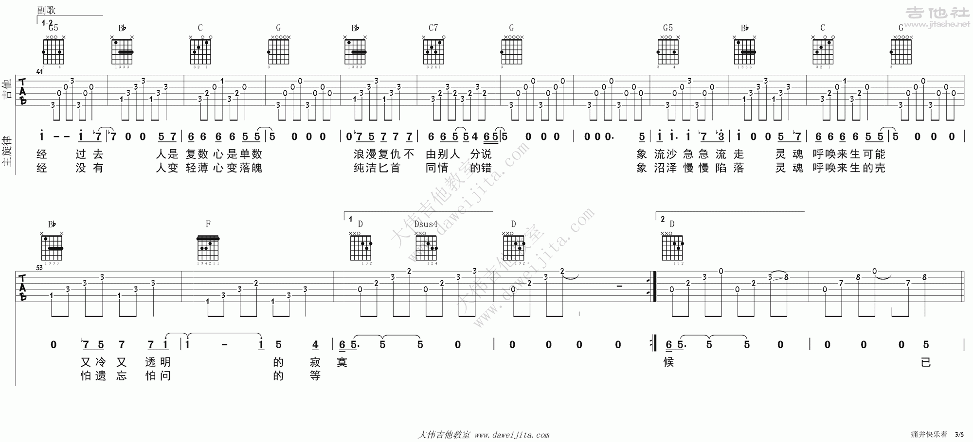 痛并快乐着吉他谱(图片谱,大伟吉他,弹唱,教学)_齐秦_tab_qiqin_tongbingkuailezhe_3.gif