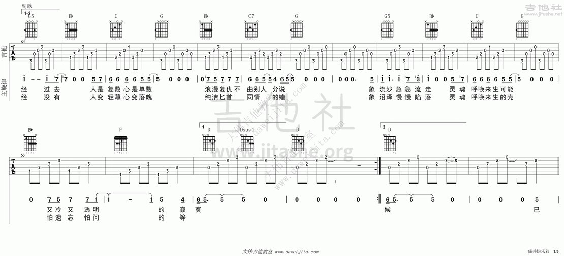 打印:痛并快乐着吉他谱_齐秦_tab_qiqin_tongbingkuailezhe_3.gif