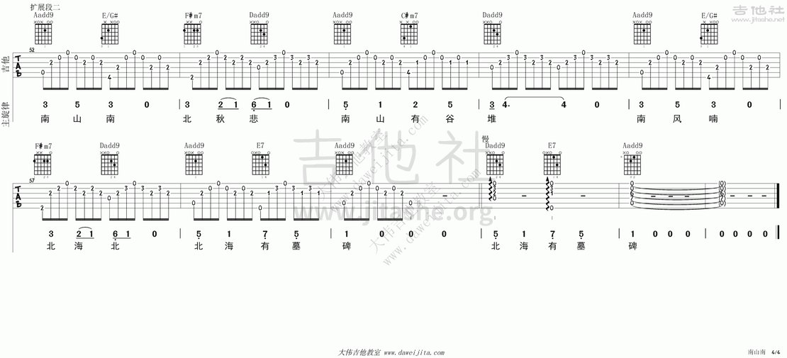 南山南吉他谱(图片谱,大伟吉他,弹唱,教学)_马頔(麻油叶)_tab_madi_nanshannan_4.gif