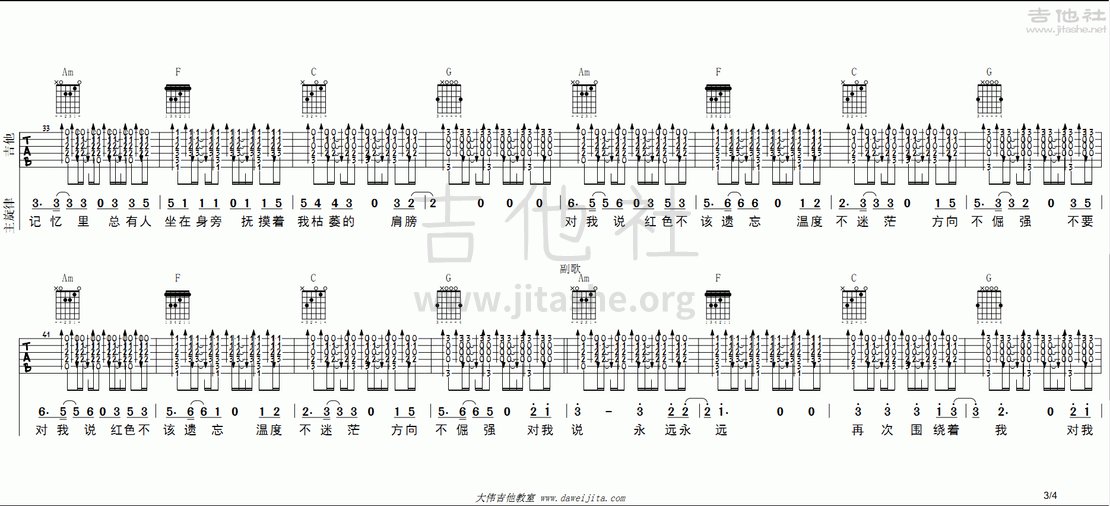 茶底世界吉他谱(图片谱,弹唱,教学,大伟吉他)_丢火车_茶底世界_3.gif