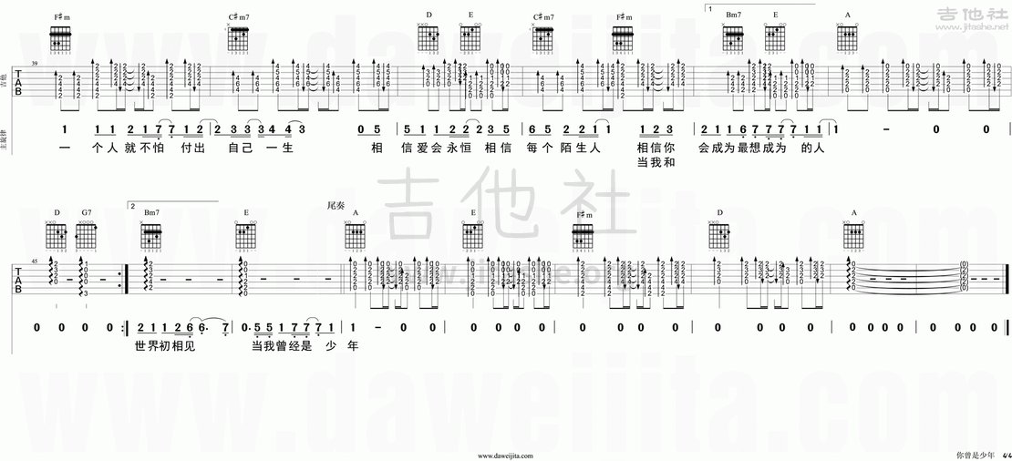 你曾是少年(电影《少年班》主题曲)吉他谱(图片谱,大伟吉他,弹唱,教学)_S.H.E(she;女朋友)_tab_she_ncssn_4.gif