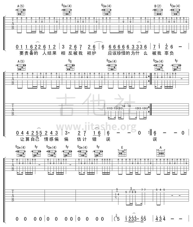 估计错误吉他谱(图片谱)_谢霆锋_3.gif