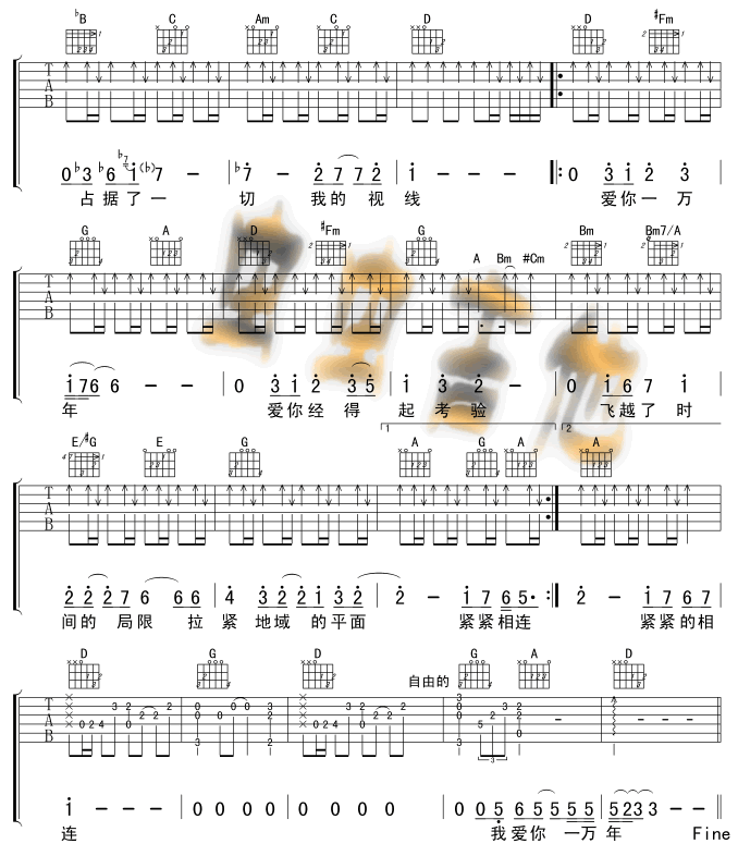 爱你一万年吉他谱(图片谱)_刘德华(Andy Lau)_3.gif