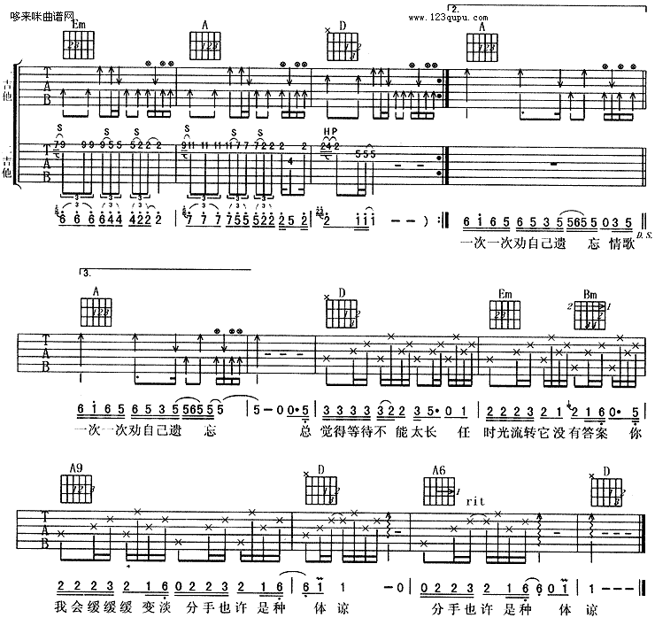 我的情歌吉他谱(图片谱)_周华健(Emil Chau)_2.gif