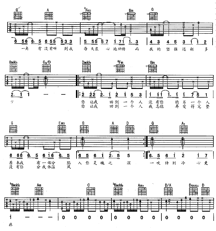 回到一个人吉他谱(图片谱)_光良(王光良;Michael Wong)_2.gif