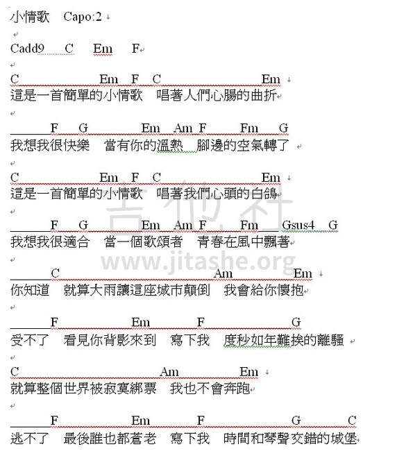 #47蘇打綠 - 小情歌 (馬叔叔吉他教室)吉他谱(图片谱)_马叔叔_#47蘇打綠 - 小情歌 (馬叔叔吉他教室).JPG