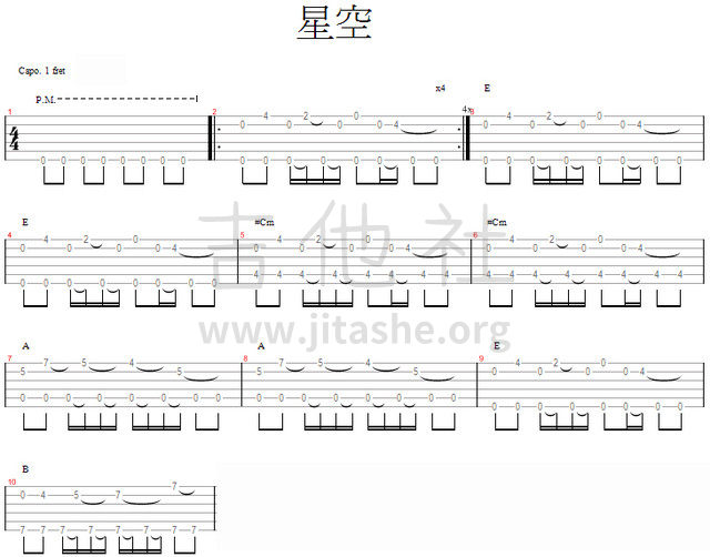 #83五月天 - 星空 (馬叔叔吉他教室)吉他谱(图片谱)_马叔叔_#83五月天 - 星空 (馬叔叔吉他教室).jpg