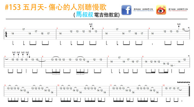 #153五月天 - 傷心的人別聽慢歌 (馬叔叔電吉他教室)吉他谱(图片谱)_马叔叔_#153五月天 - 傷心的人別聽慢歌 (馬叔叔電吉他教室).jpg