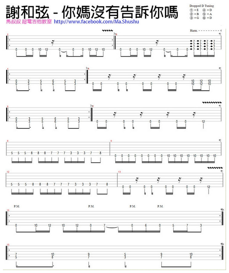 #128 谢和弦R.chord - 你妈没有告诉你吗(跟马叔叔一起摇滚学电吉他)吉他谱(图片谱)_马叔叔_#128 谢和弦R.chord - 你妈没有告诉你吗(跟马叔叔一起摇滚学电吉他).jpg