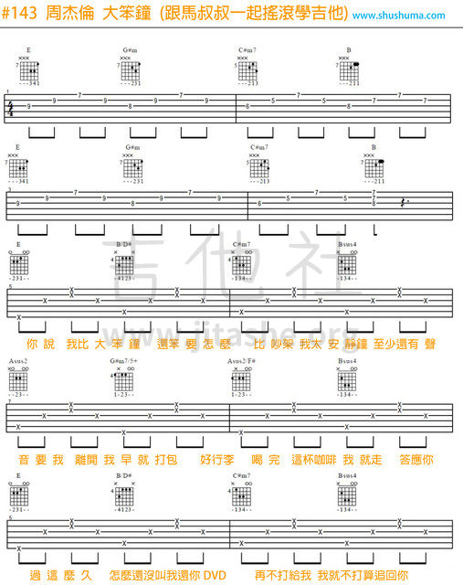 打印:#143 周杰伦 - 大笨钟 (跟马叔叔一起摇滚学吉他)吉他谱_马叔叔_#143【1】 周杰伦 - 大笨钟 (跟马叔叔一起摇滚学吉他).jpg