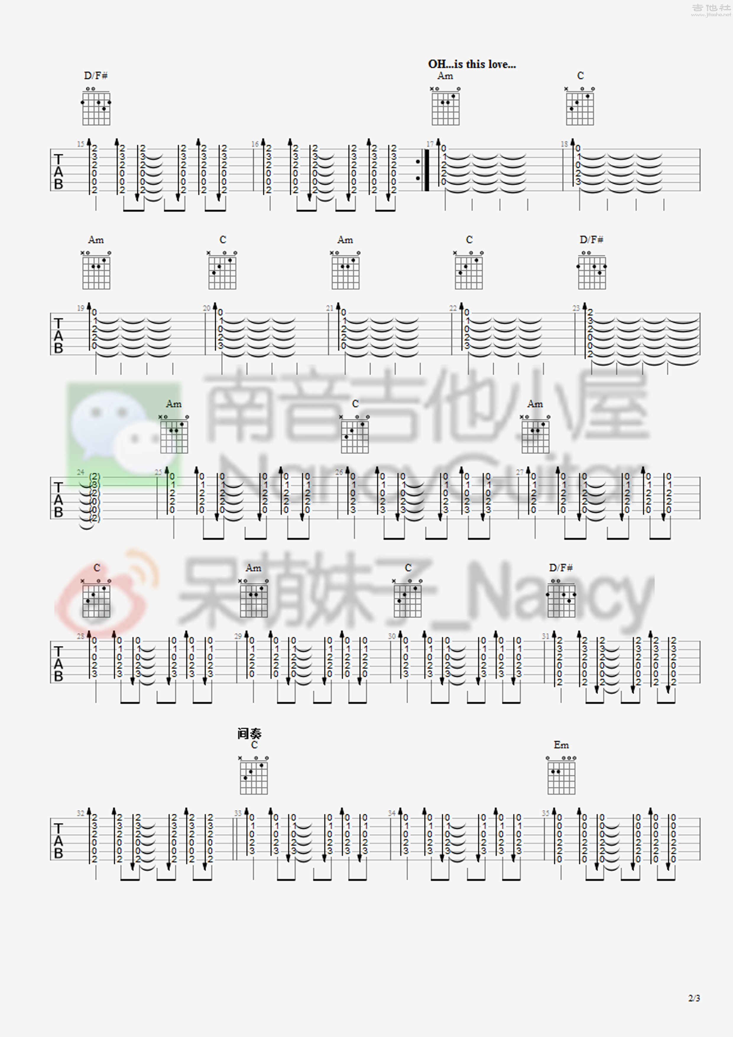 Is This Love（Nancy_南音吉他小屋）吉他谱(图片谱,弹唱,教学)_逃跑计划_Is This Love 2.jpg