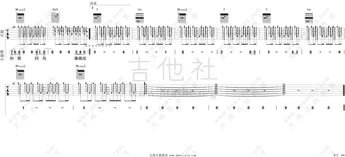 旅行吉他谱(图片谱,弹唱,大伟吉他)_许巍_tab_xuwei_lvxing_4.gif