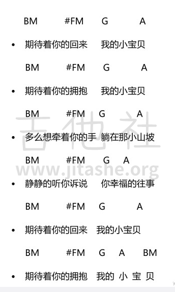 小宝贝吉他谱前奏教学图片