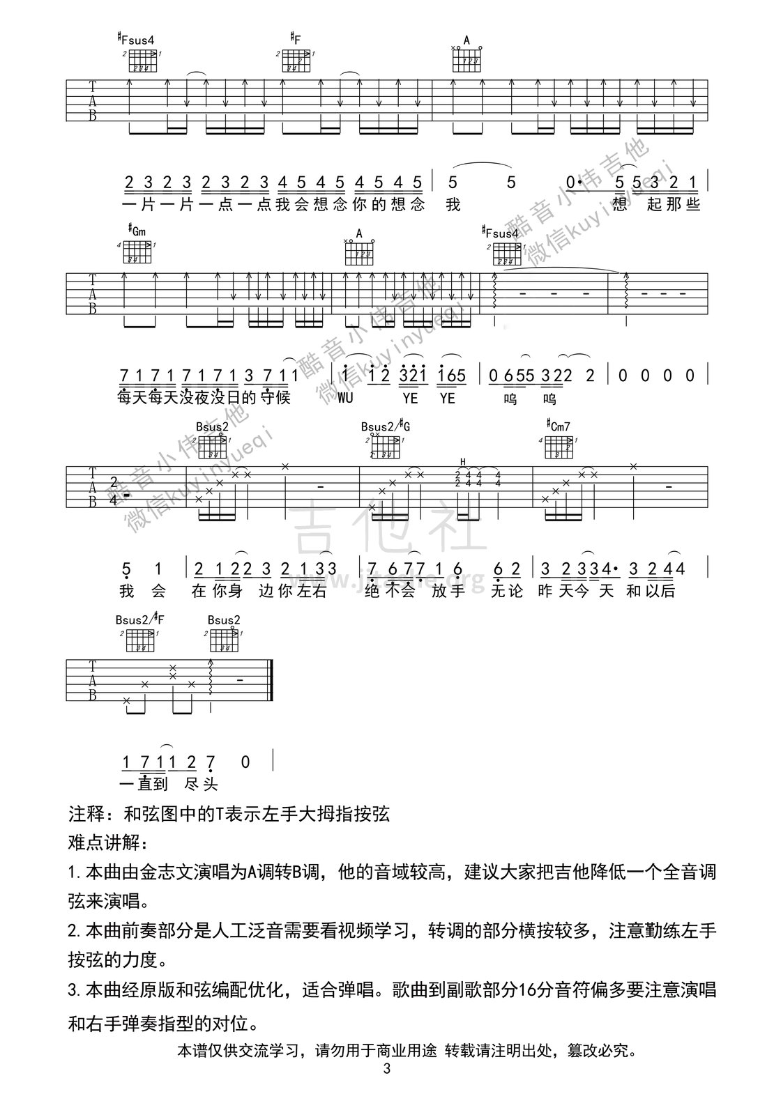 夏洛特烦恼(A转B调超原版完美酷音小伟编配)吉他谱(图片谱,酷音小伟,弹唱,教学)_金志文(小文;兄弟小文)_夏洛特烦恼3.gif