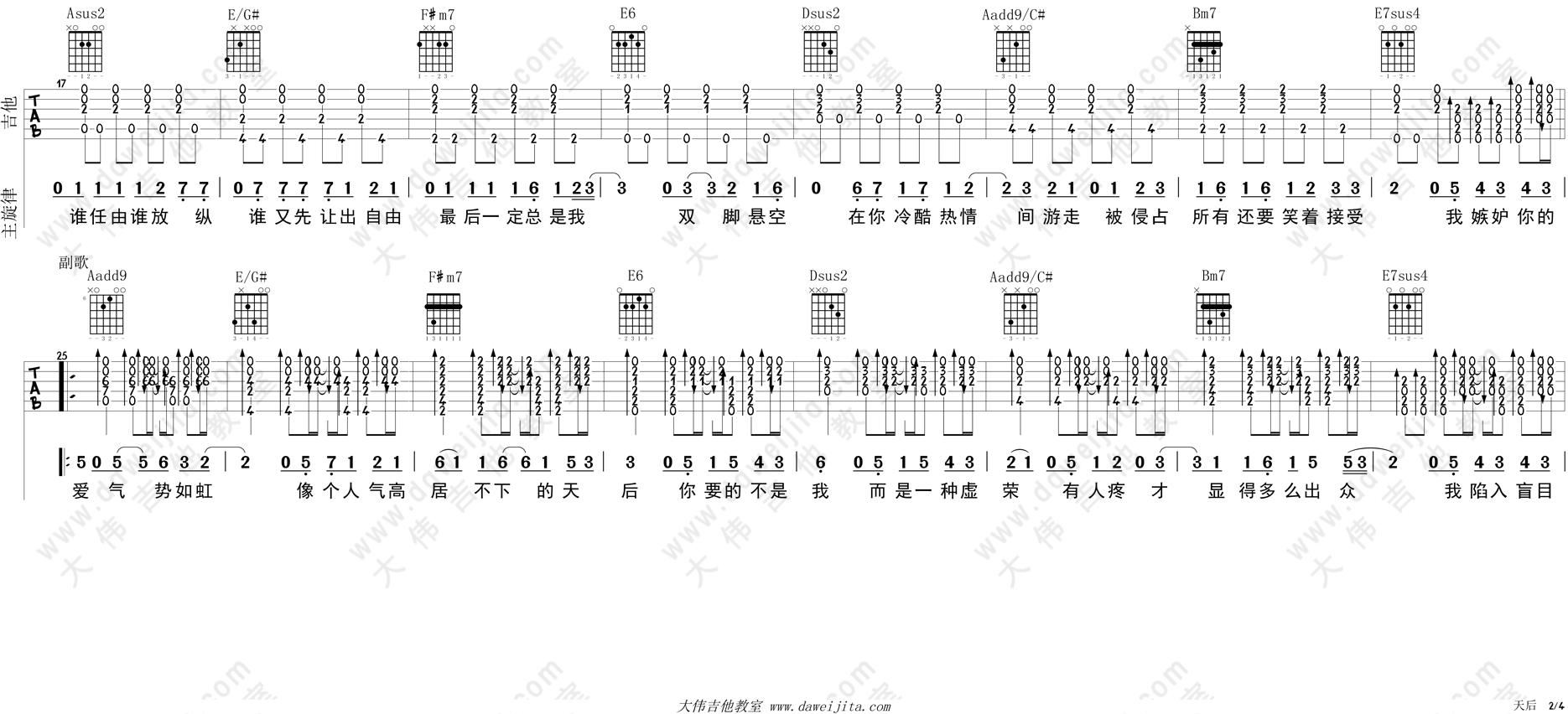 天后吉他谱(图片谱,弹唱,大伟吉他,教程)_陈势安(Andrew Chen)_tab_chenshian_tianhou_2.gif