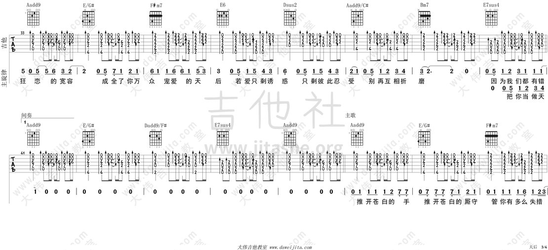 天后吉他谱(图片谱,弹唱,大伟吉他,教程)_陈势安(Andrew Chen)_tab_chenshian_tianhou_3.gif