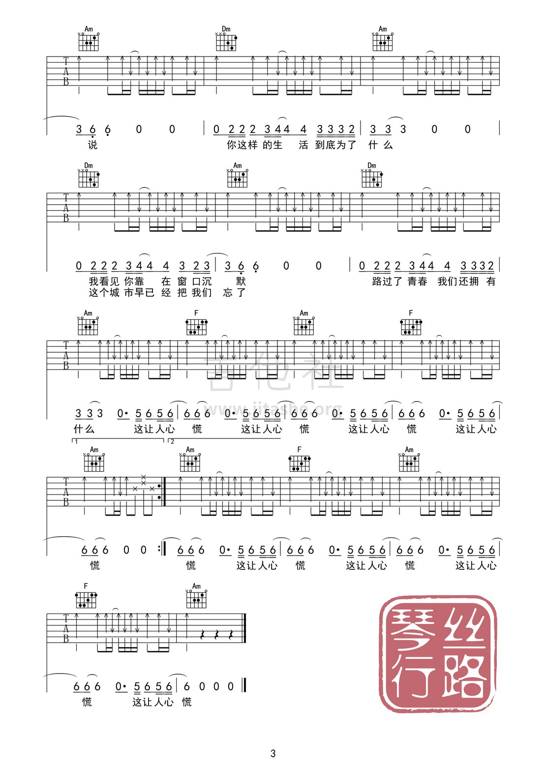春末的南方城市吉他谱(图片谱,弹唱,民谣)_李志_春末的南方城市03.gif
