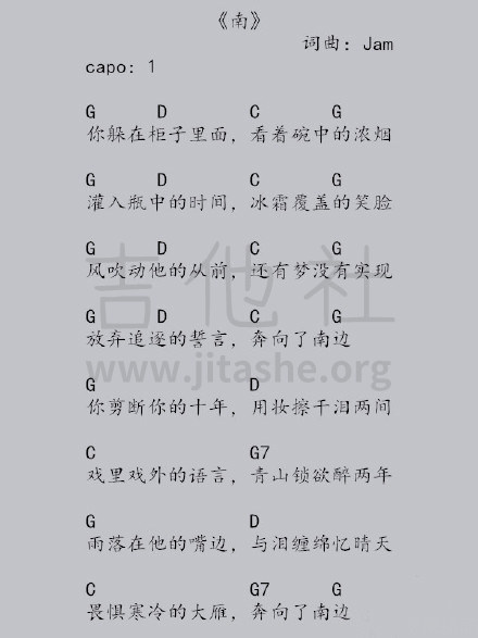 南(Jam原曲版本)吉他谱(图片谱,弹唱)_Jam(阿敬)_南.jpg