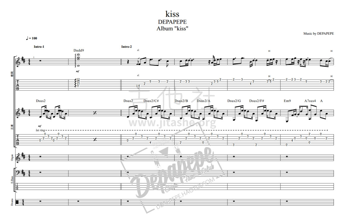 打印:Kiss吉他谱_Depapepe(デパペペ;空心吉他)_1.jpg