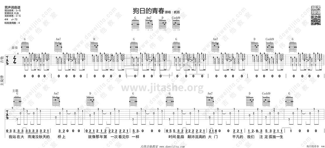 狗日的青春吉他谱(图片谱,弹唱,大伟吉他,教程)_贰佰_tab_erbai_gourideqingchun_1.gif