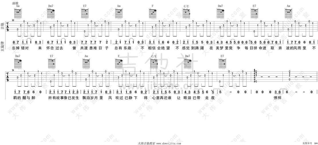 打印:友情岁月吉他谱_郑伊健(Ekin)_tab_chenxiaochun_youqingsuiyue_guitar_2.gif