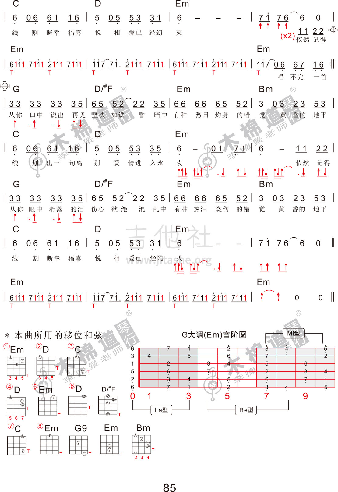 黄昏(四合一吉他谱 木棉道琴行)吉他谱(图片谱,四合一,木棉道,弹唱)_容祖儿(Joey Yung)_黄昏2