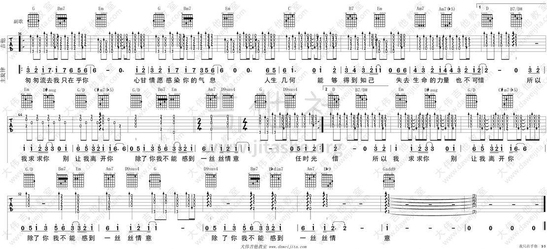 我只在乎你吉他谱(图片谱,弹唱,大伟吉他,教程)_邓丽君(邓丽筠;テレサ・テン;Teresa Teng)_tab_denglijun_woshizaihuni_3.gif