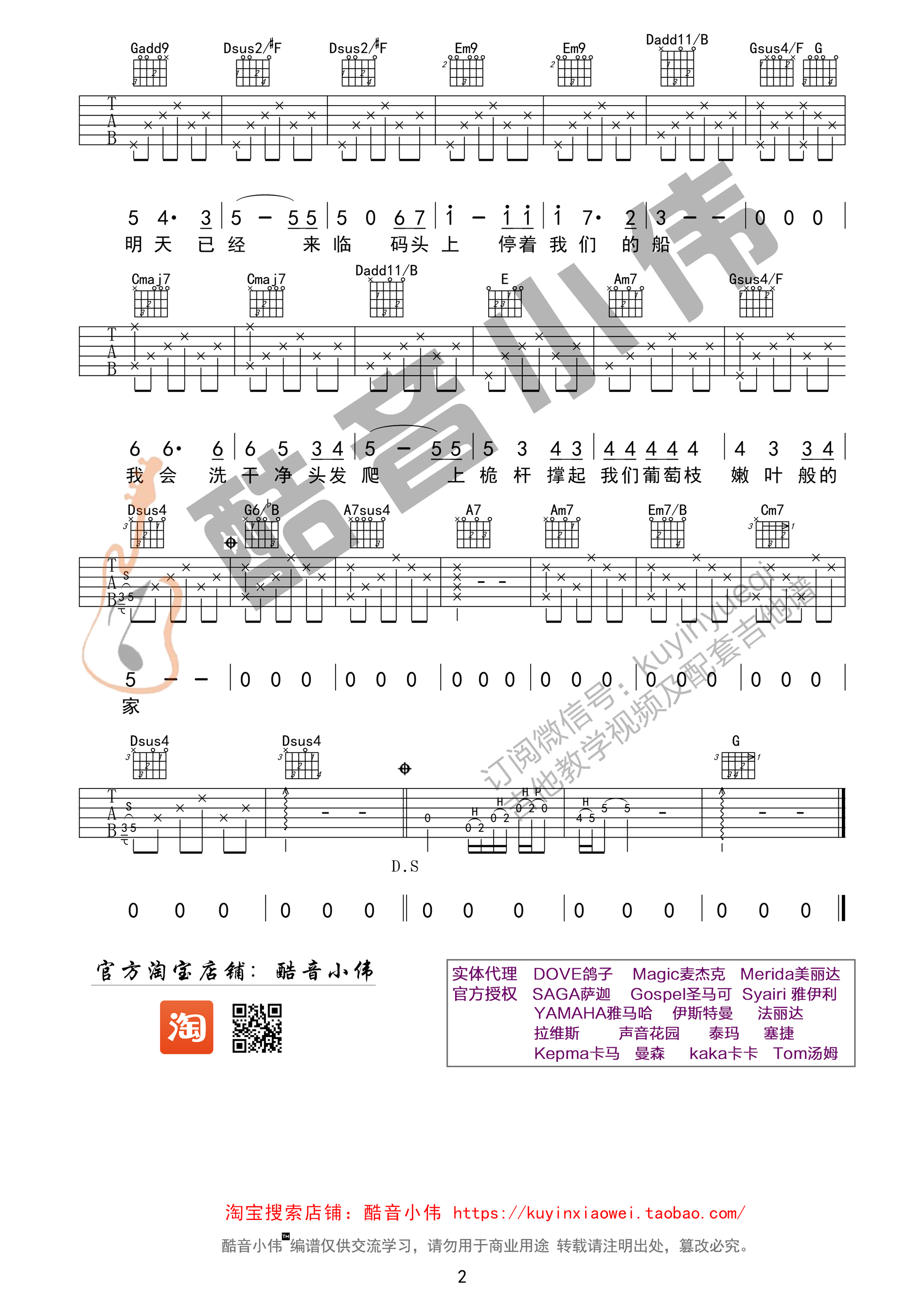 米店 （酷音小伟吉他教学）吉他谱(图片谱,弹唱,教学,酷音小伟民谣)_李志_米店最后02.jpg