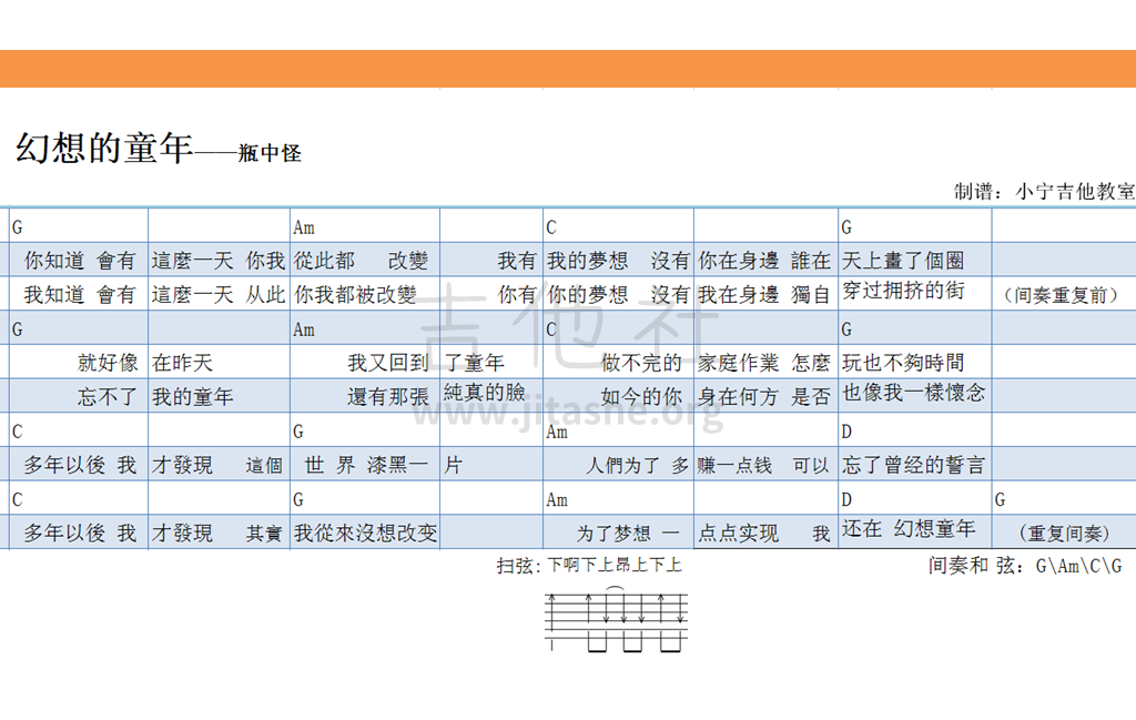 幻想的童年吉他谱(图片谱,小宁吉他教室,小宁制谱,弹唱)_瓶中怪_DSAFF_副本.png