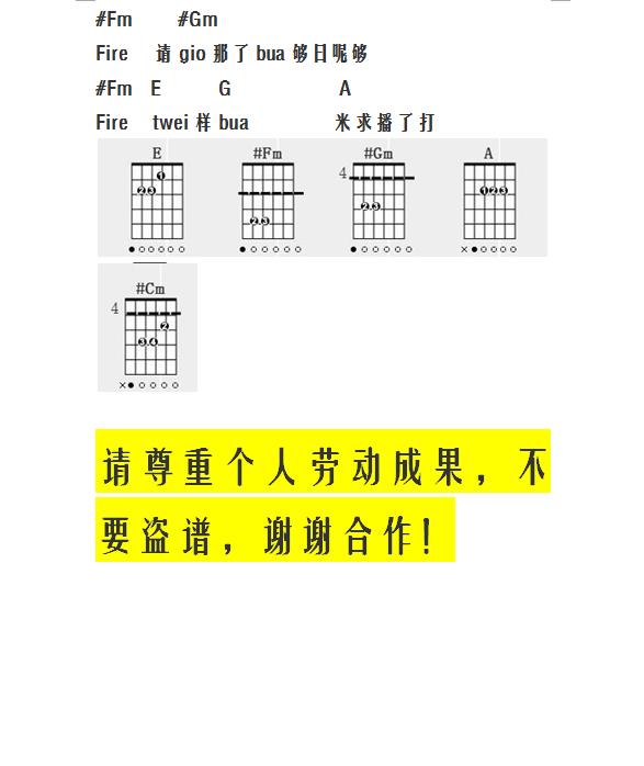 Fire  防弹少年团BTS 弹唱简单版吉他谱(图片谱,弹唱,简单版,扫弦)_防弹少年团(방탄소년단 / Bulletproof Boy Scouts / BTS)_360截图20161004100235148.jpg