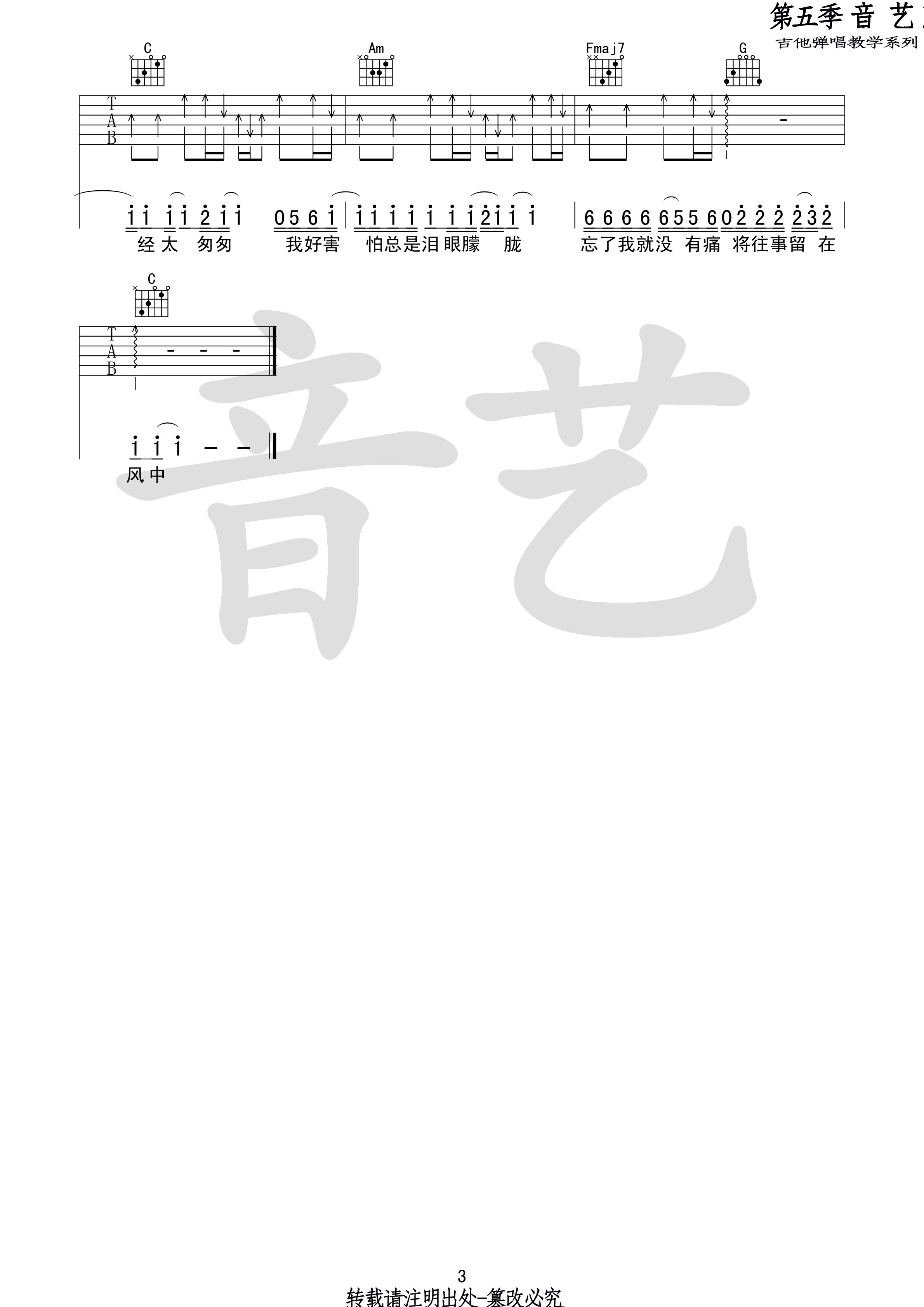 当爱已成往事吉他谱(图片谱,弹唱)_张国荣(Leslie Cheung)_当爱已成往事3 第五期 第十二集.jpg