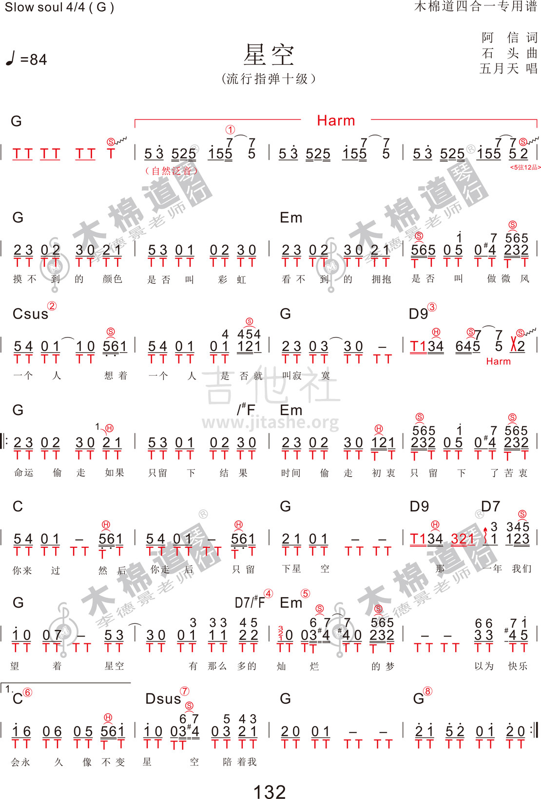 打印:星空(四合一吉他谱  木棉道琴行)吉他谱_五月天(Mayday)_星空1.jpg